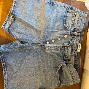 Agolde criss cross shorts.